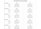 Spring 2022 U-12 Schedule